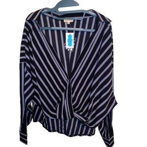 Mock wrap dressy blouse